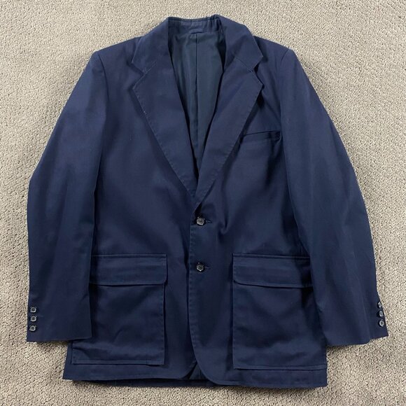 Vintage Tilley Endurables Travellers Jacket Blazer Mens 40 TALL Navy Blue - Picture 1 of 14